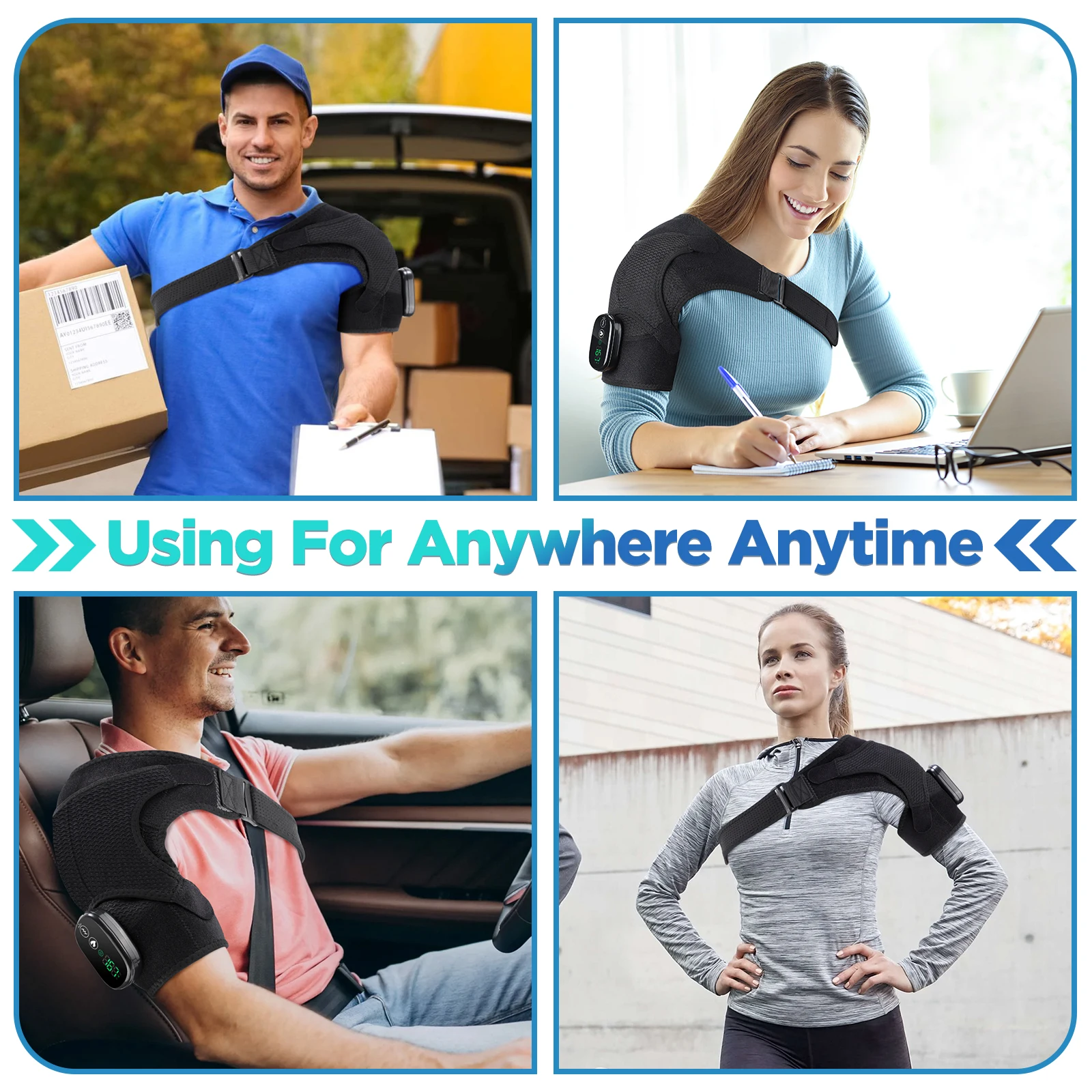 الاهتزاز الكتف باخرة حزام ساخنة الكتف دفئا مدلك الكهربائية الذكية آلة تدليك ضبط درجة الحرارة