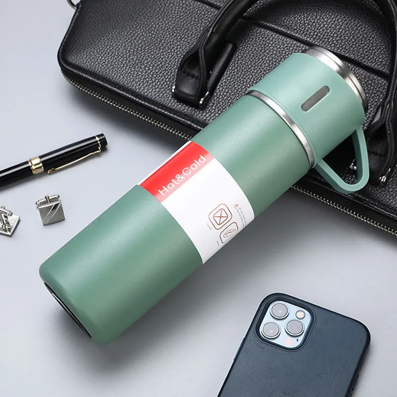 3 In 1 set of Thermos Mug Leak_Proof Travel Thermo Cup for Tea Water Coffee Thermo Cafe 500ML Double Stainless Steel