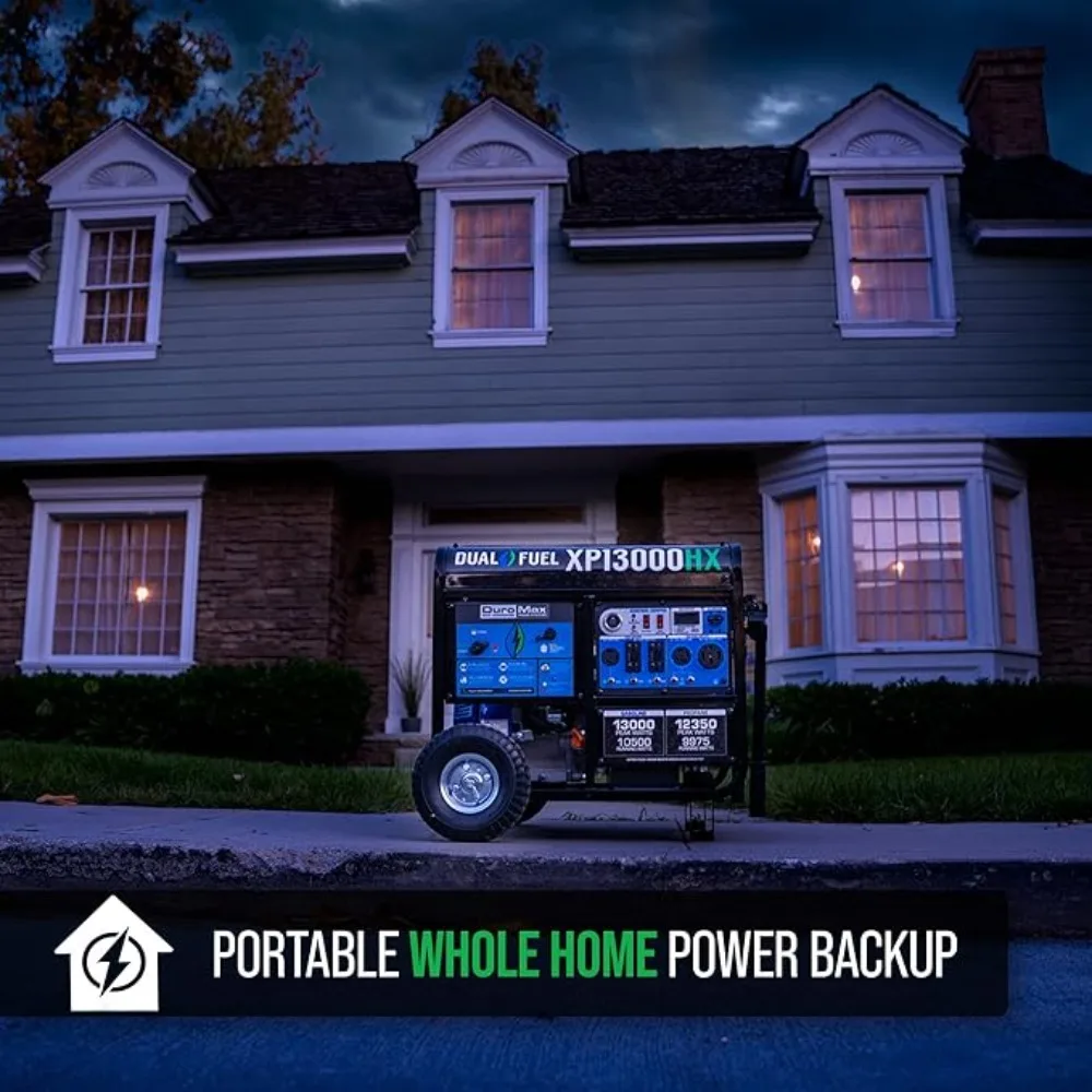 Portable generator XP13000HX dual fuel portable generator 13000 watt gas or propane powered electric start w/ CO alert 50 state approved