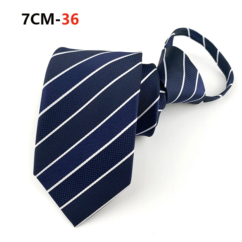 Krawatte mit Reißverschluss, Herren-Krawatte, faule vorgebundene Krawatten, gestreift, 7 cm, Krawatte mit Reißverschluss, Krawatte für Männer und Frauen, Bräutigam, Hochzeit, Großhandel – Detail 38