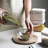 Clear Food Grade Plastic Storage Jar Airtight Seal for Kitchen Snacks Cereals Beans Kitchen Storage Organizer Kitchen Storage 6