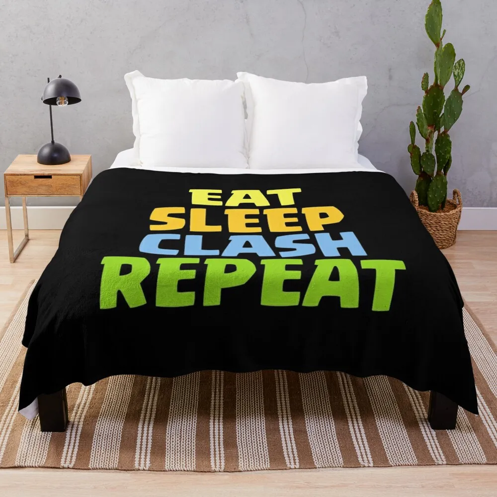 

Eat Sleep Clash Repeat Funny Gift Throw Blanket Decorative Throw Winter beds Blankets