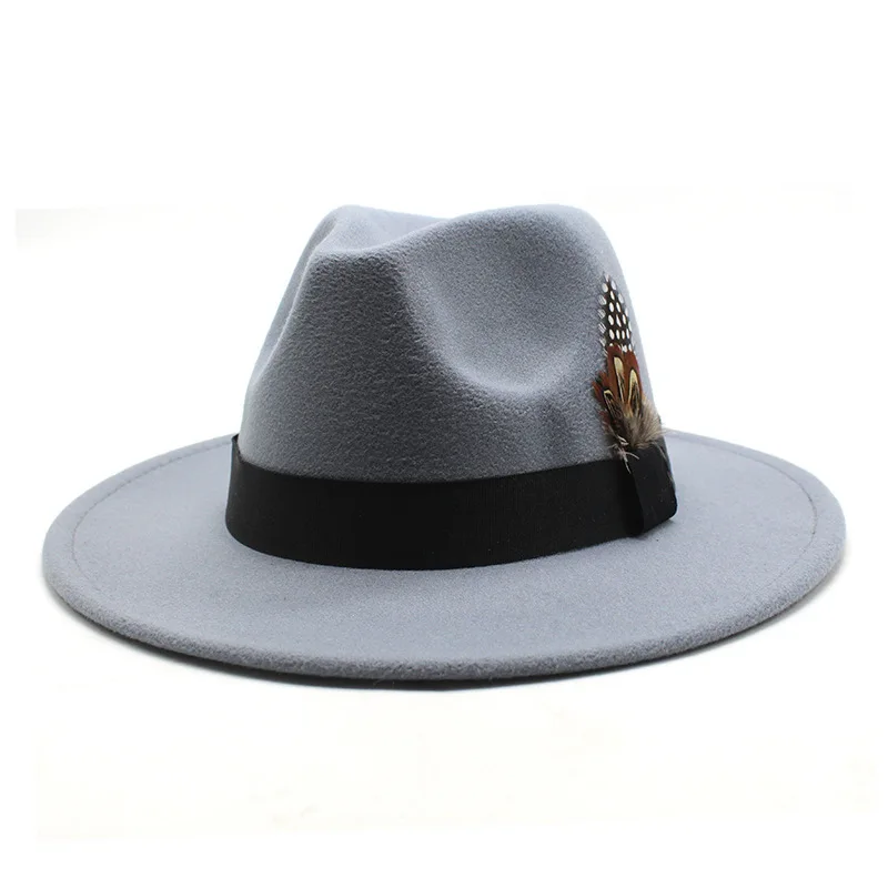 Männer/Frauen Vintage breite Krempe Hut Kirche Party Damen Filz Jazz Cap Cowboy Party Hut Jazz Hut – Detail 12