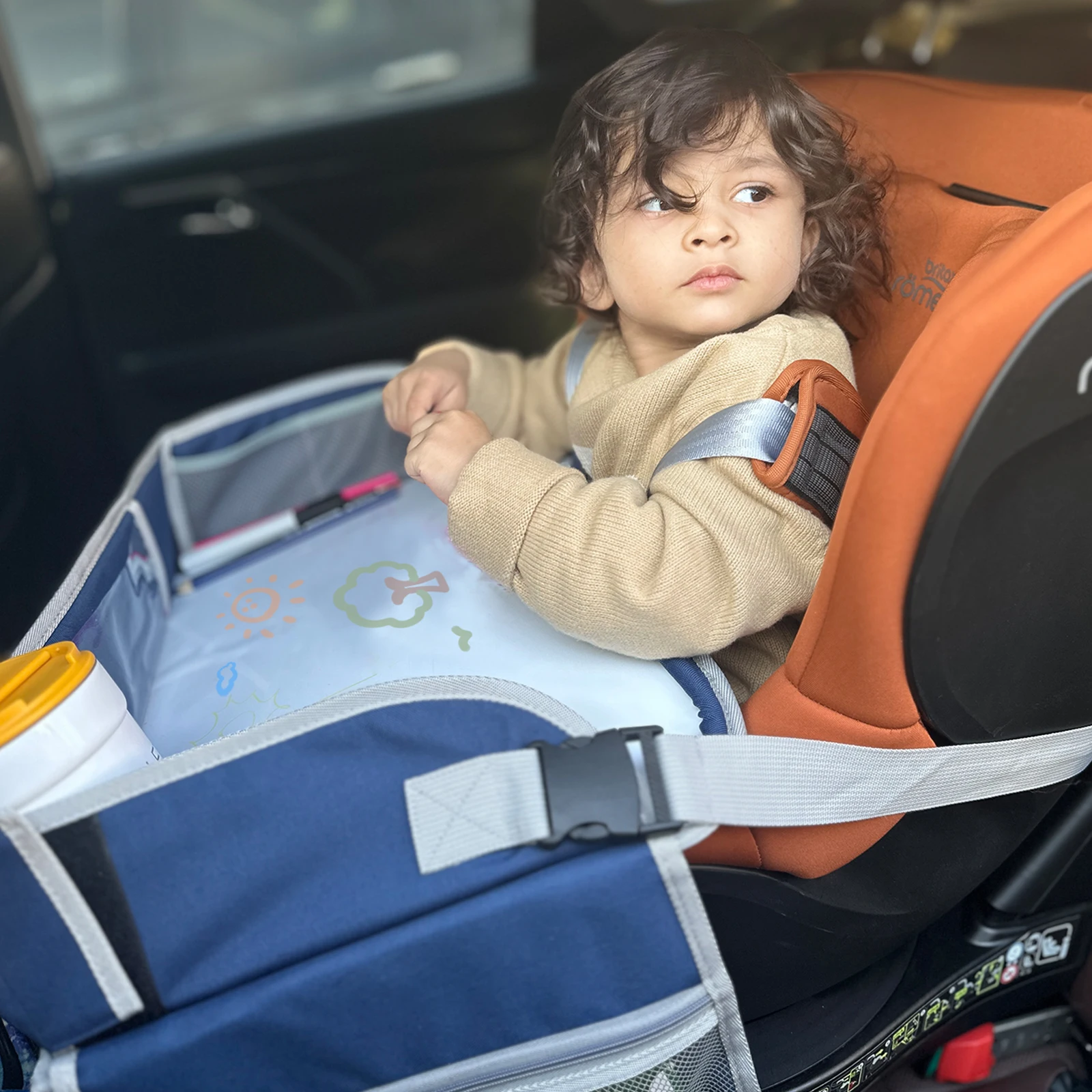 Portable Kids Car Seat Travel Tray Seat Children's Travel Car Painting Board Tray Play Table Waterproof Organizer Holder