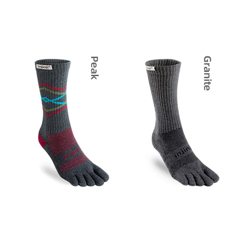 Injinji Five-finger Socks Crew Mid Weight Outdoor Deodorant Blister Prevention Anti-skid Hiking Cross-country Running Cycling compression socks waterproof socks thermal socks women hiking socks