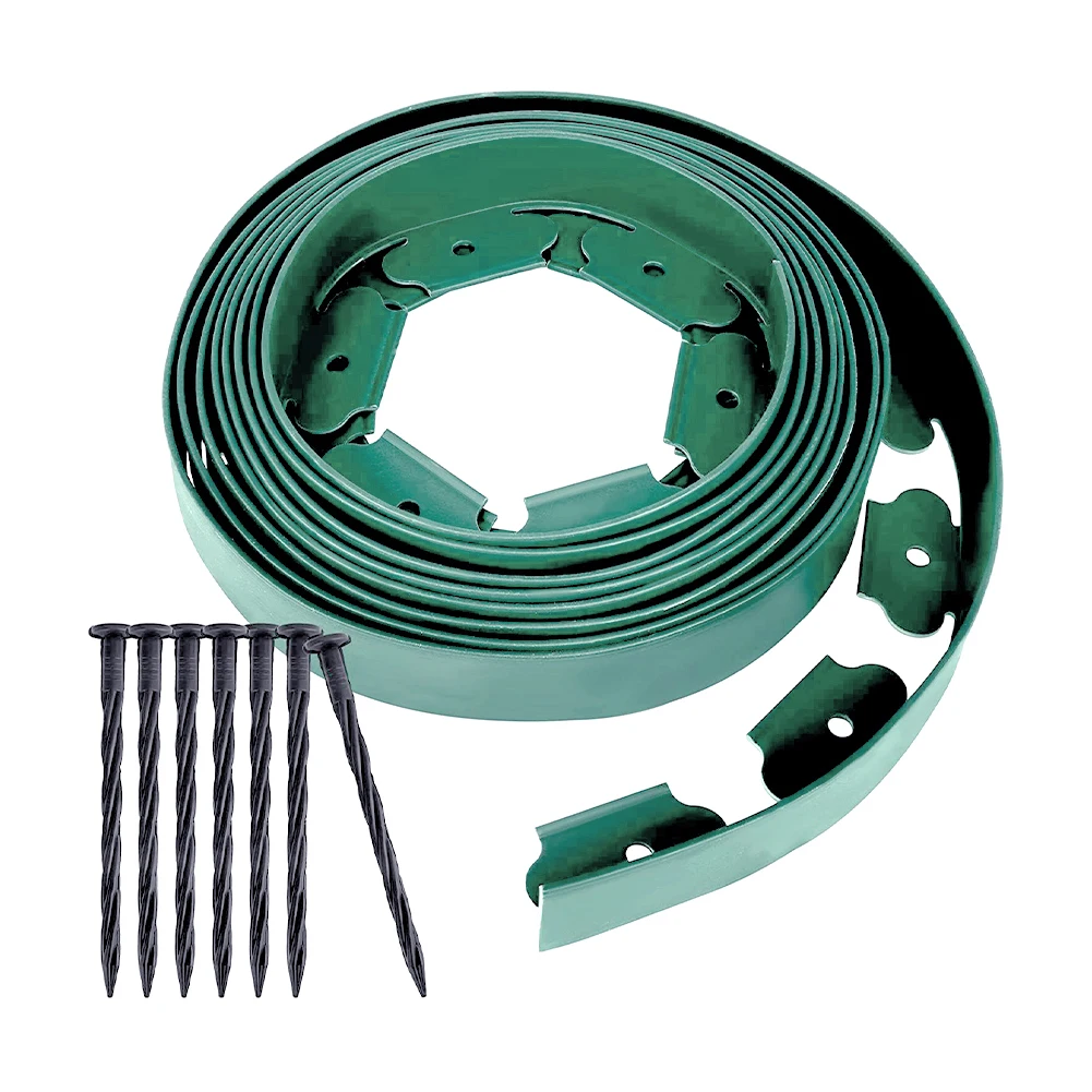 【Breeins】Landscape Edging Length No Digging Garden Edging Kit Include 15/30 Spikes, Premium Yard Edging Fence with One Spike p