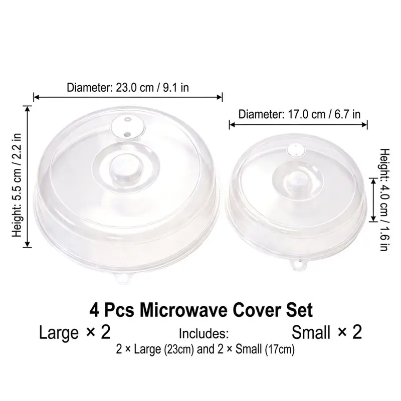 A83G-4PCS 식품용 전자레인지 커버, 스팀 통풍구가 있는 스플래터 커버, 전자레인지 스플래터 커버, 전자레인지 접시 커버, 접시.