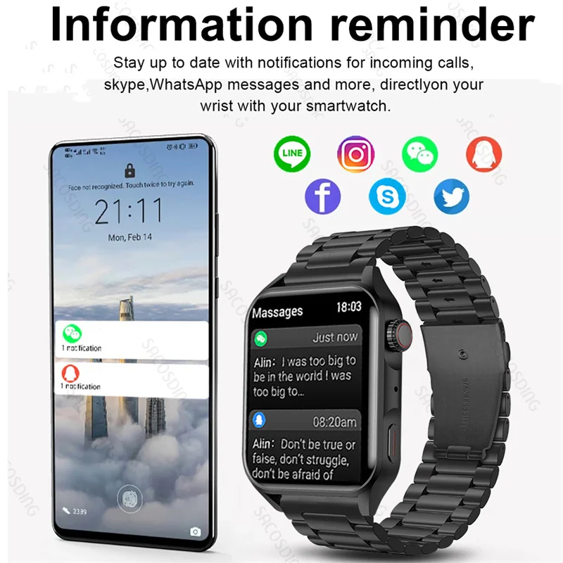 2023 ο NFC Ʈ ġ  AMOLED HD ũ ׻ ÷ ð  ȭ IP68  SmartWatch  ȭ