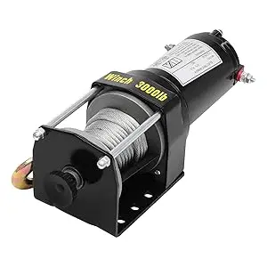 12V Elektrische Seilwinde mit Kabelsteuerung, Leichte Hebewinde für ATVs, UTVs und LKWs, Tragfähigkeit 3000 lbs – Detail 2
