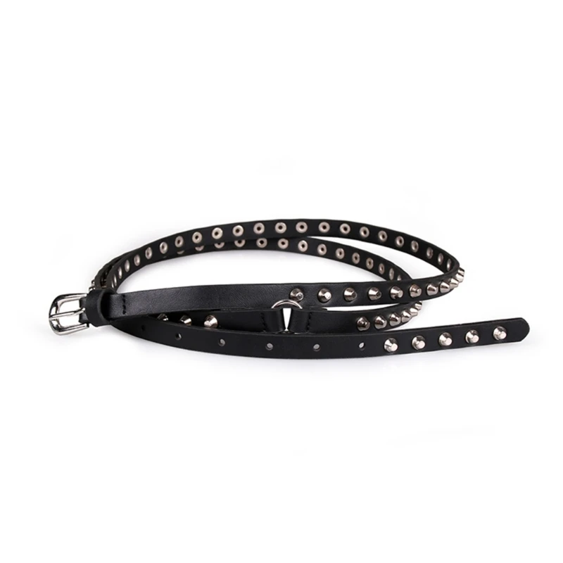 

Rivet Studded Pin Buckle Belt Narrow Waiststrap Jeans Belt Women Waist Decors Dropship