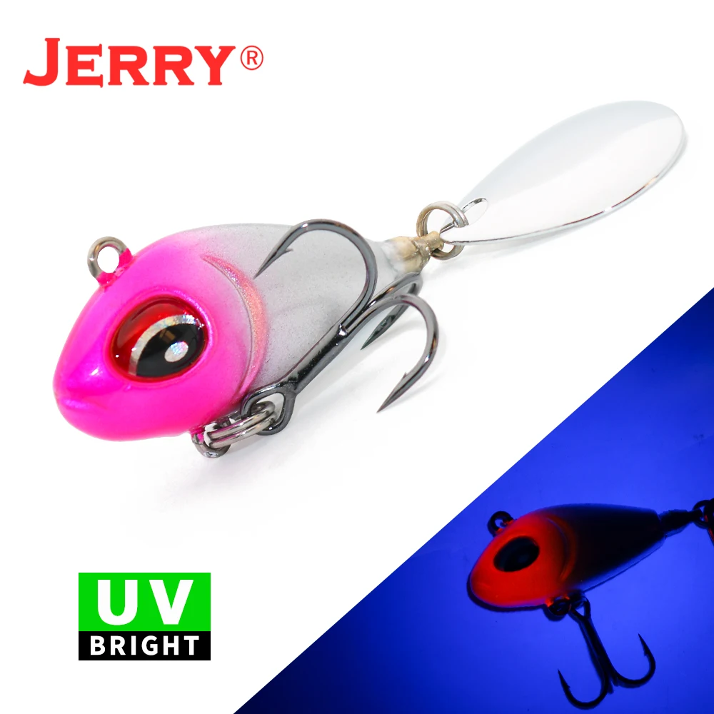 Jerry フグ金属vib vibraction釣りルアースピン点滅餌ブレード尾5.6