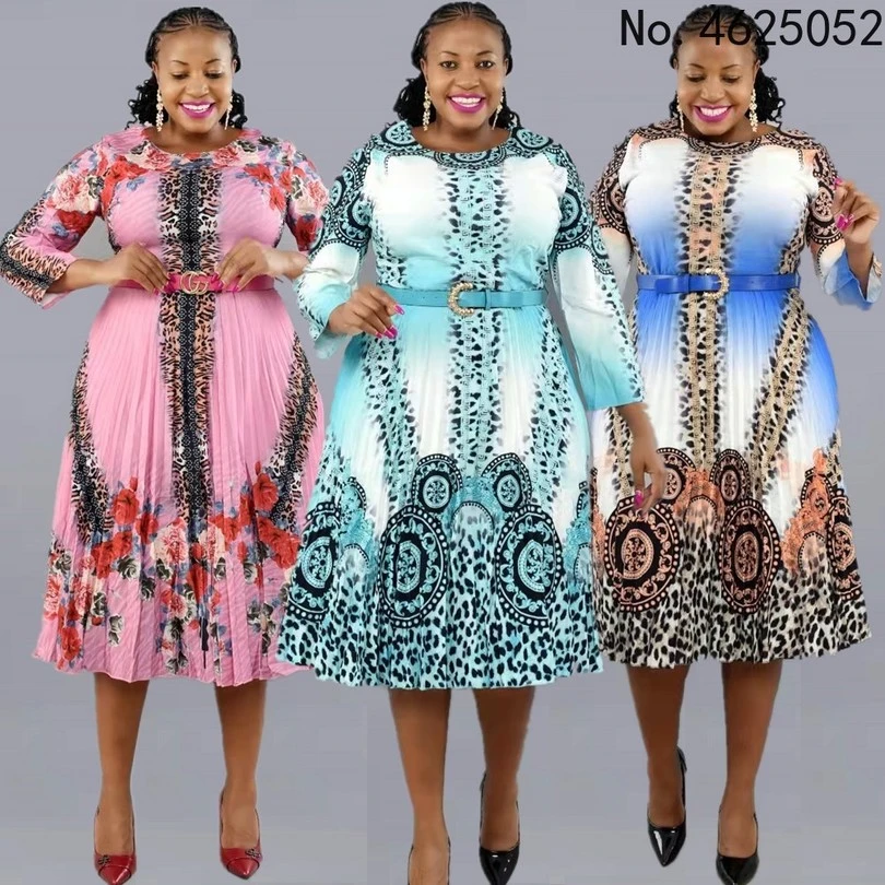 african outfits for women Print Pleated Dress Summer Clothes African Dresses For Women Club Outfit Dashiki Ankara Evening Party Robe Femme Africa Clothing african wear for women