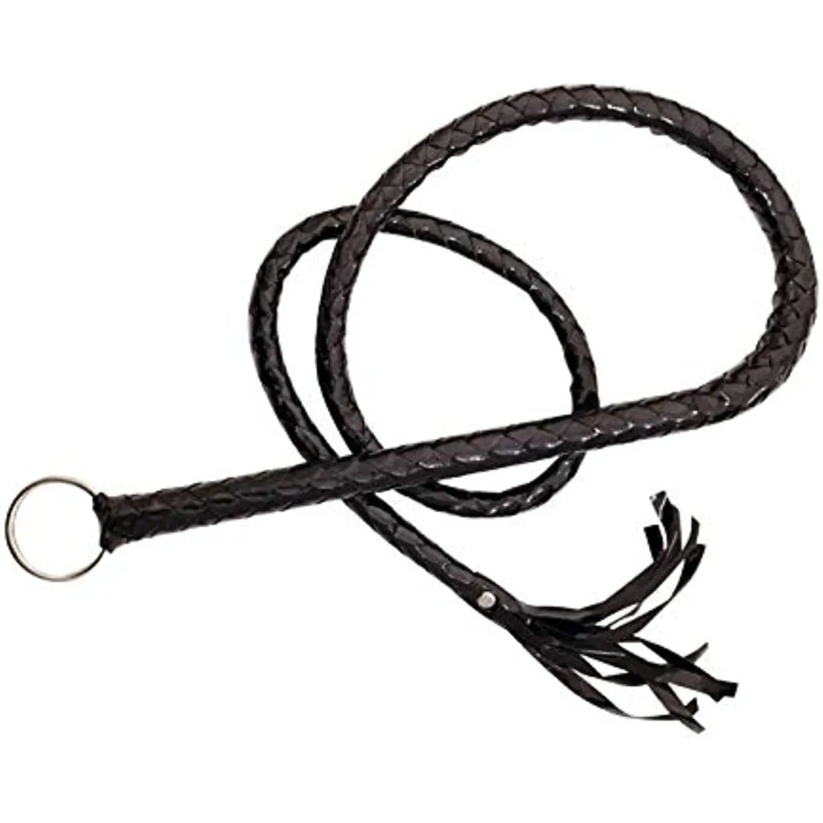 Whip Leather Black Long Snake Whip Horse Riding Equestrianism Whips Woven Leather Whip Cosplay Party S_voghion.com