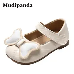 Sandales plates en cuir pour filles, chaussures de princesse simples avec nœud, pour bébés en bas âge, première marche, pour enfants de 1 2 3 ans 