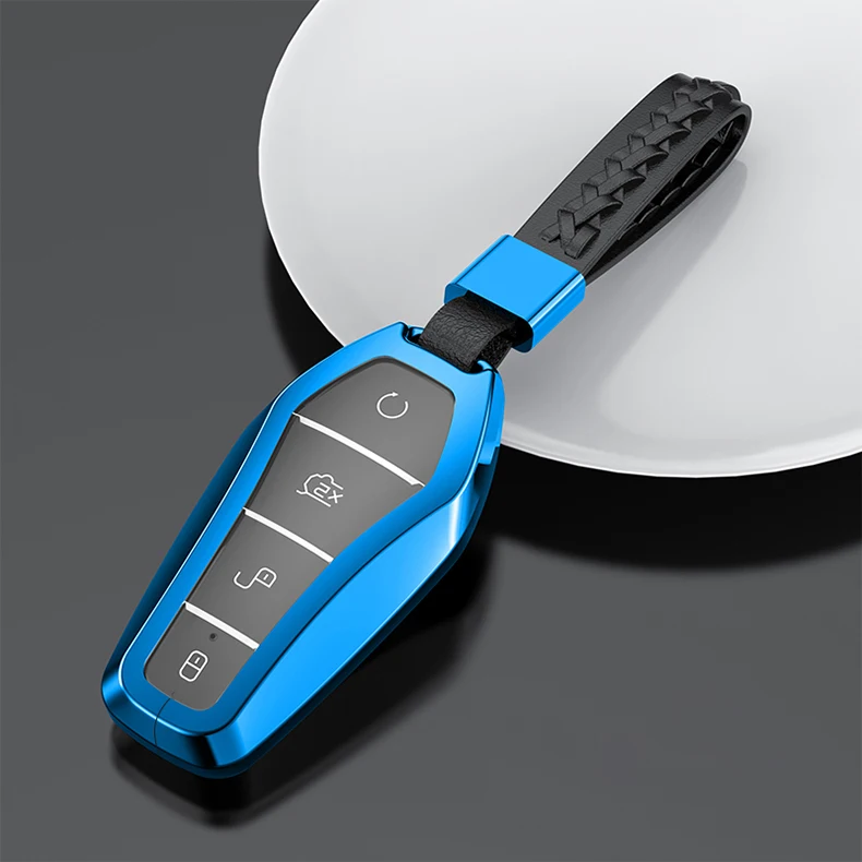For BYD Atto 3 Yuan Plus 2022 2023 Car Aluminium Alloy Key Cover Protective Shell Case Buckle Modificated Auto Accessories