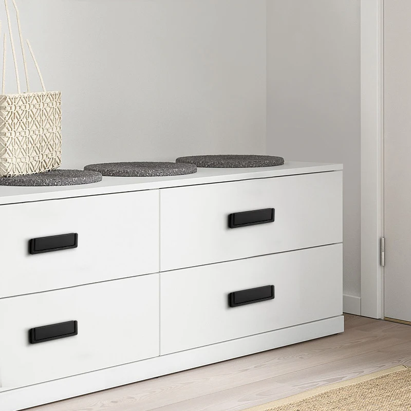 Cabinet Handles Simple Flat Concealed Buckle Drawer Invisible Gusset Aluminum Alloy