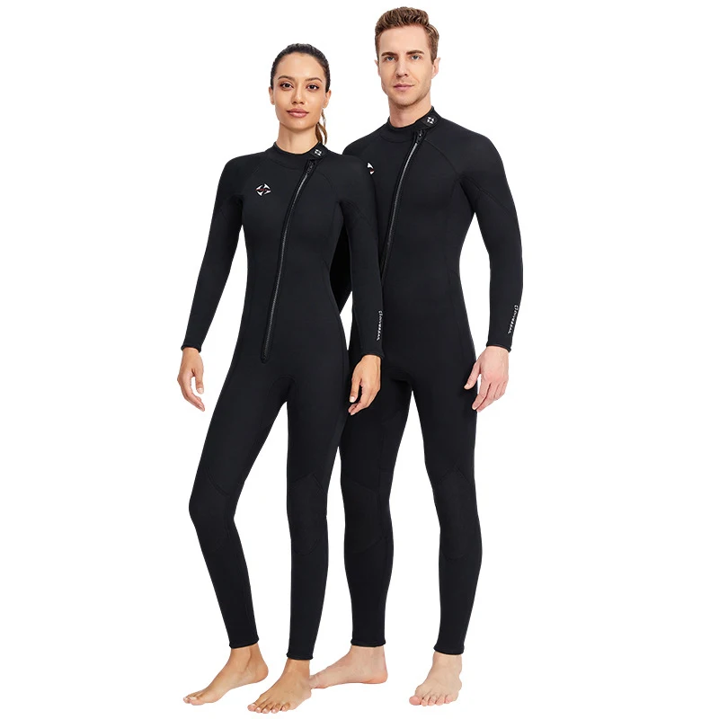 

Outdoor Beach Female Swimwear 3MM Warm Men Swimsuit 2023 Black Long Sleeve Woman Wetsuits One Piece Bathing Clothes