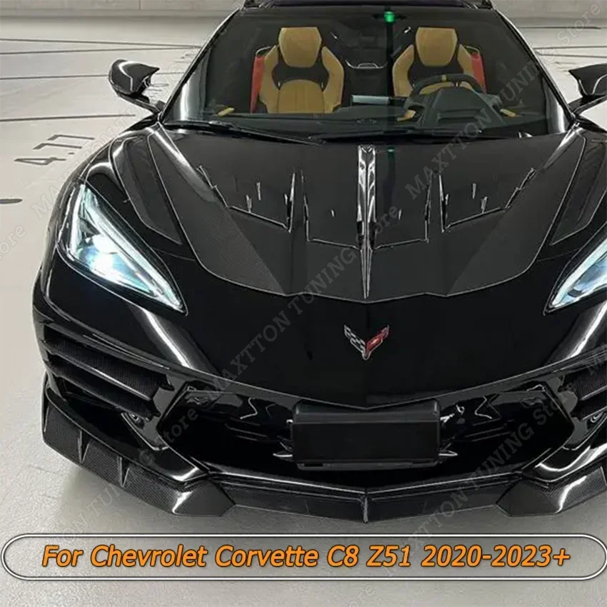 

Car Front Bumper Lip Spoiler Splitter For Chevrolet Corvette C8 Z51 2020 2021 2022 2023+ Gloss Black Exterior Modification