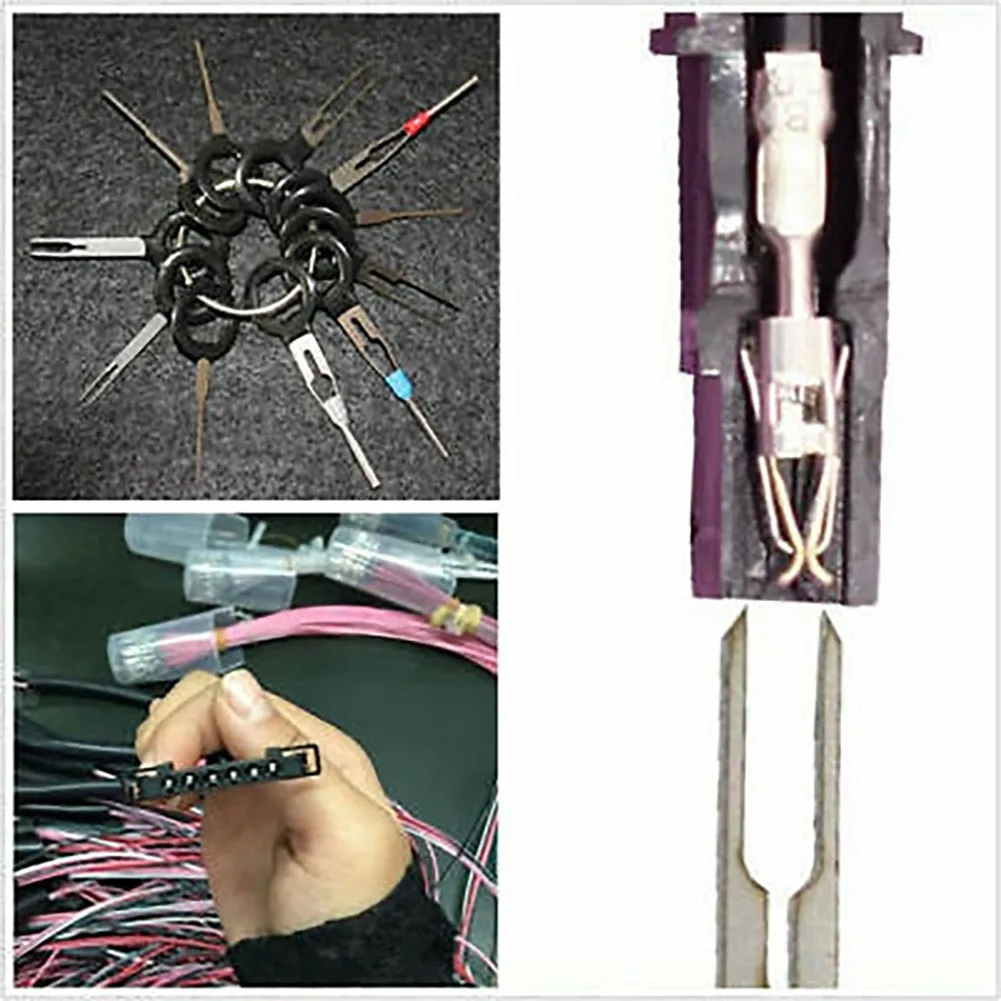 

1 Set/11 Pcs Car Terminal Removal Tool Tool Kit Aluminum Alloy Terminal Back Needle Tool Terminal Pick Needle Useful