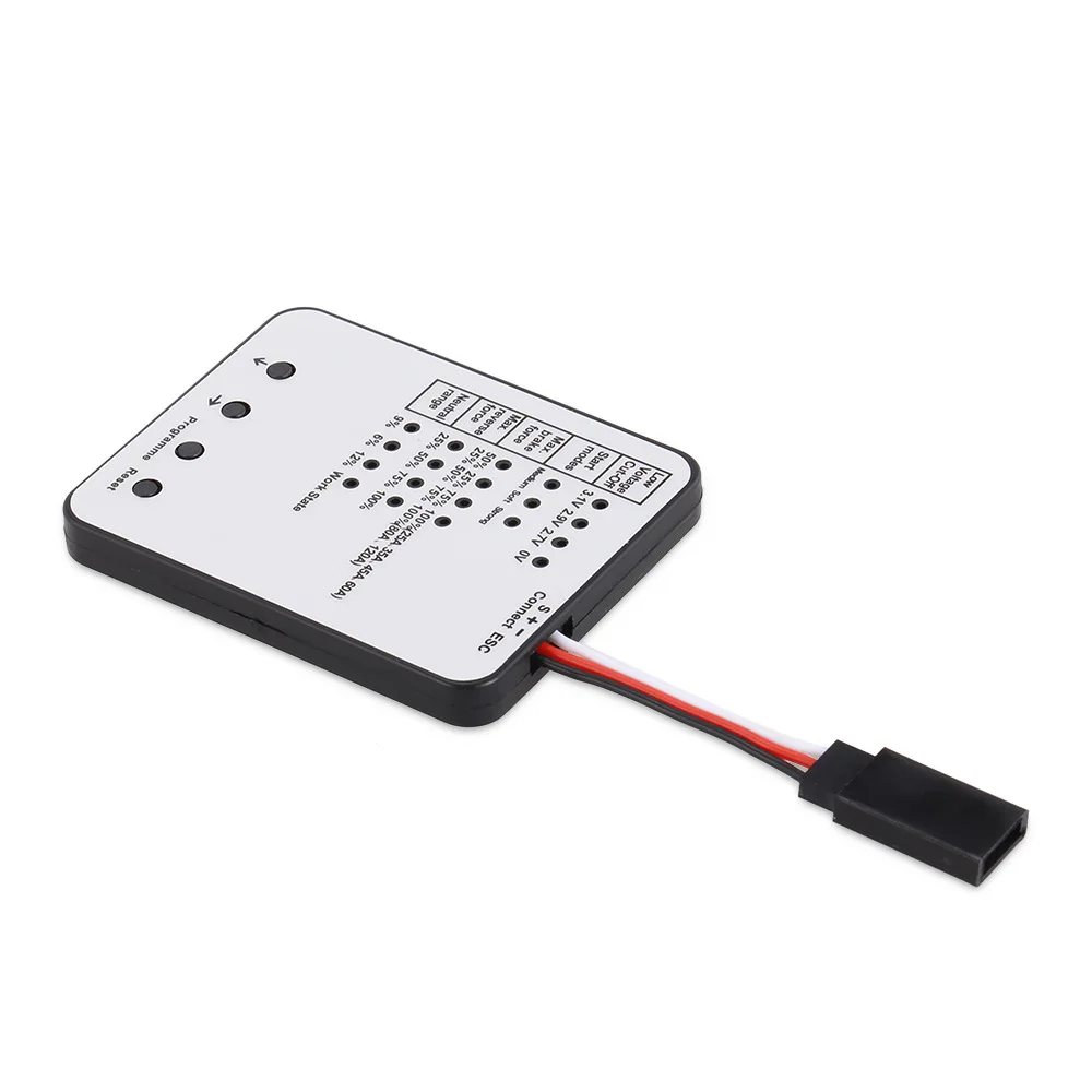 Vue d'ensemble de la carte de programmation LED Surpass Hobby pour ESC sans brosse étanche 25A/35A/45A/60A/80A/120A avec son boîtier.