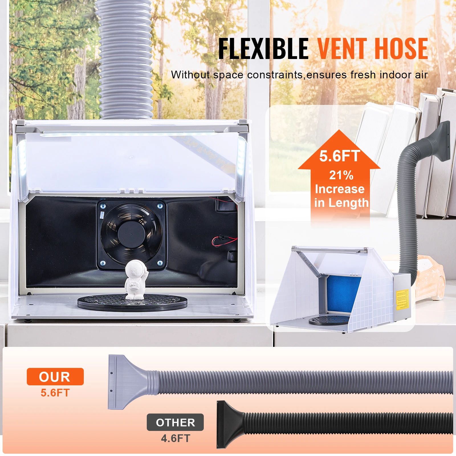 Portable Airbrush Spray Booth Kit with Dual Fans and LED Lights