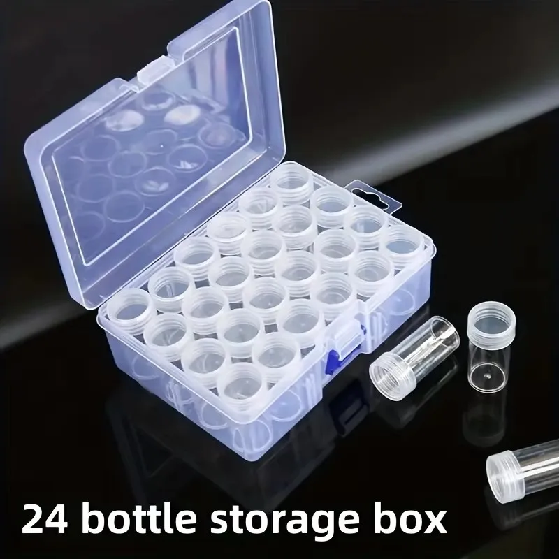 1pcs24 Grid Plastic Storage Box DIY Diamond Painting Handicraft Accessories Storage Box Beaded Ioose Bead Parts Box