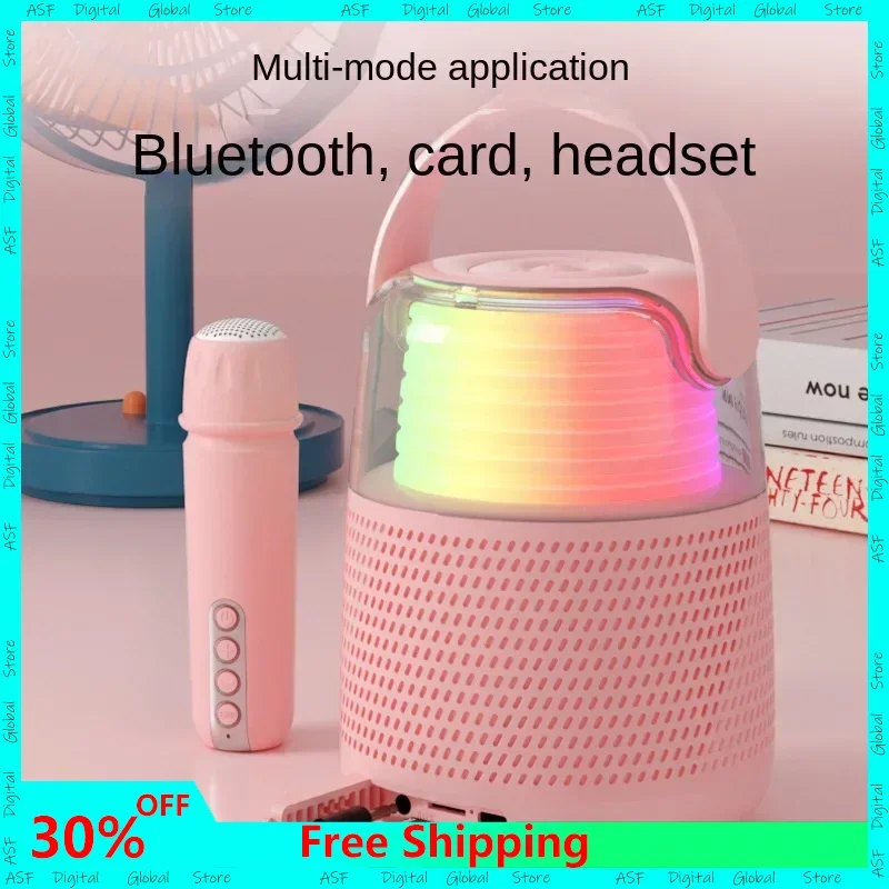 

Y1 Wireless Bluetooth Speaker Household Outdoor Singing Wireless Microphone LED Colorful Light All-in-one Machine Portable Audio