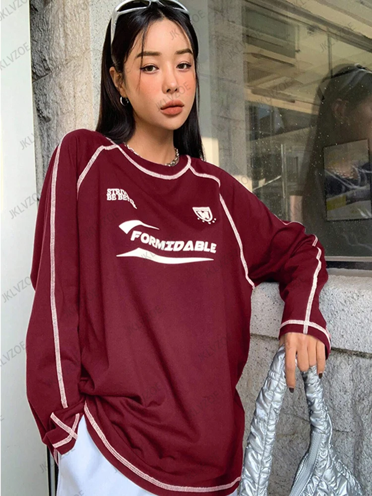 2025 Spring Autumn New Letter Print T-Shirt For Women Fashion O