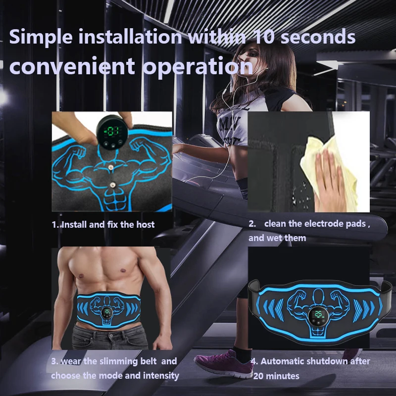 Abdominal Muscle Stimulator ABS Toning Belt EMS Muscle Stimulator Men Women Fitness Training Body Shaping