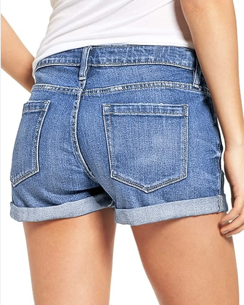 Denim shorts fabric close-up