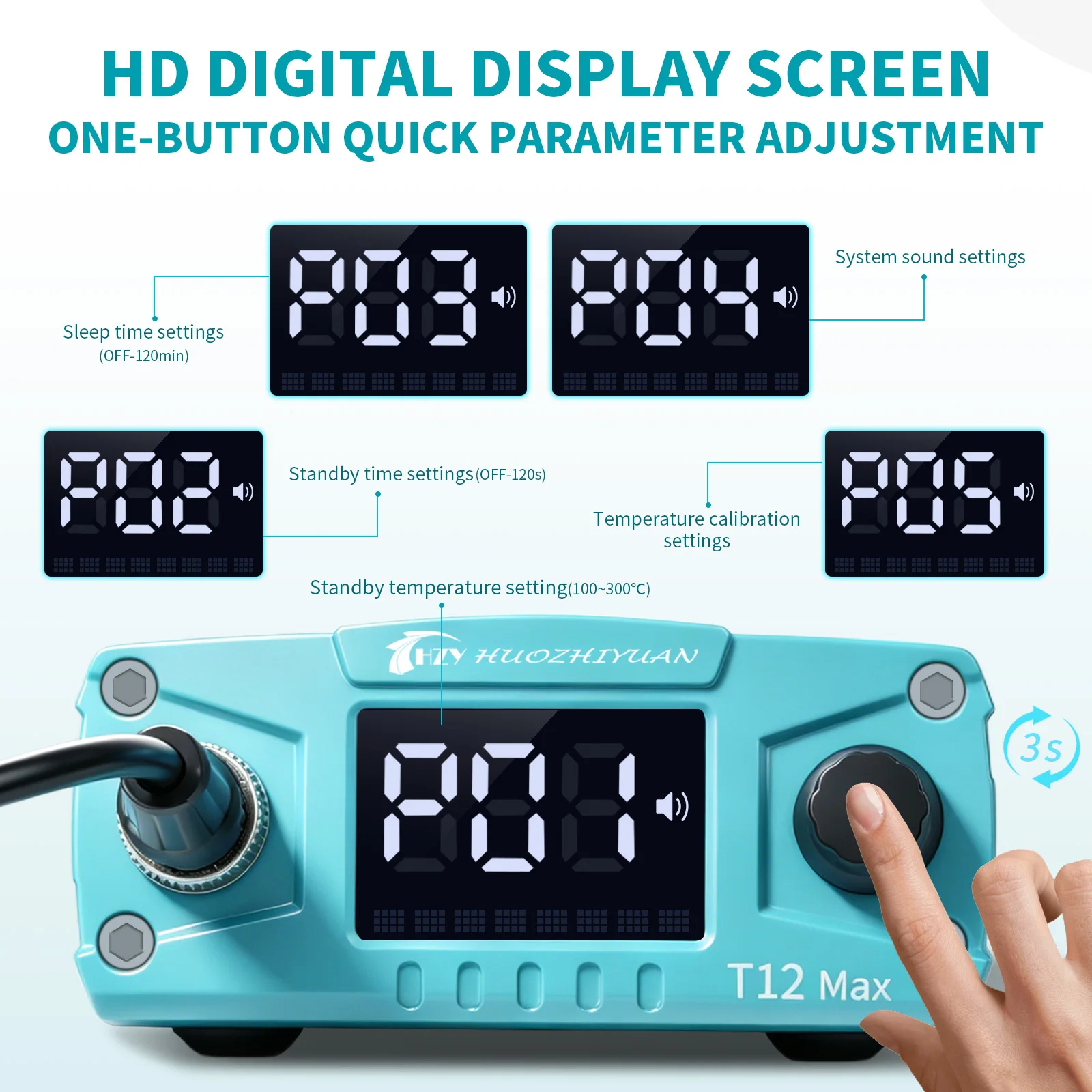 HZY T12 Max 75W 납땜 스테이션 T12 인텔리전트 LED 디지털 디스플레이 정전기 방지 온도 조절 납땜 인두 수리 용접기