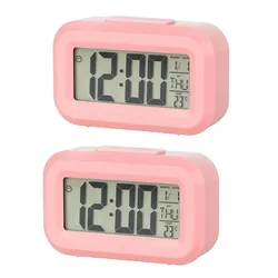 Enhanced LED Digital Alarm Clock with Multifunctional Backlight and Snooze Feature (2pc pink)