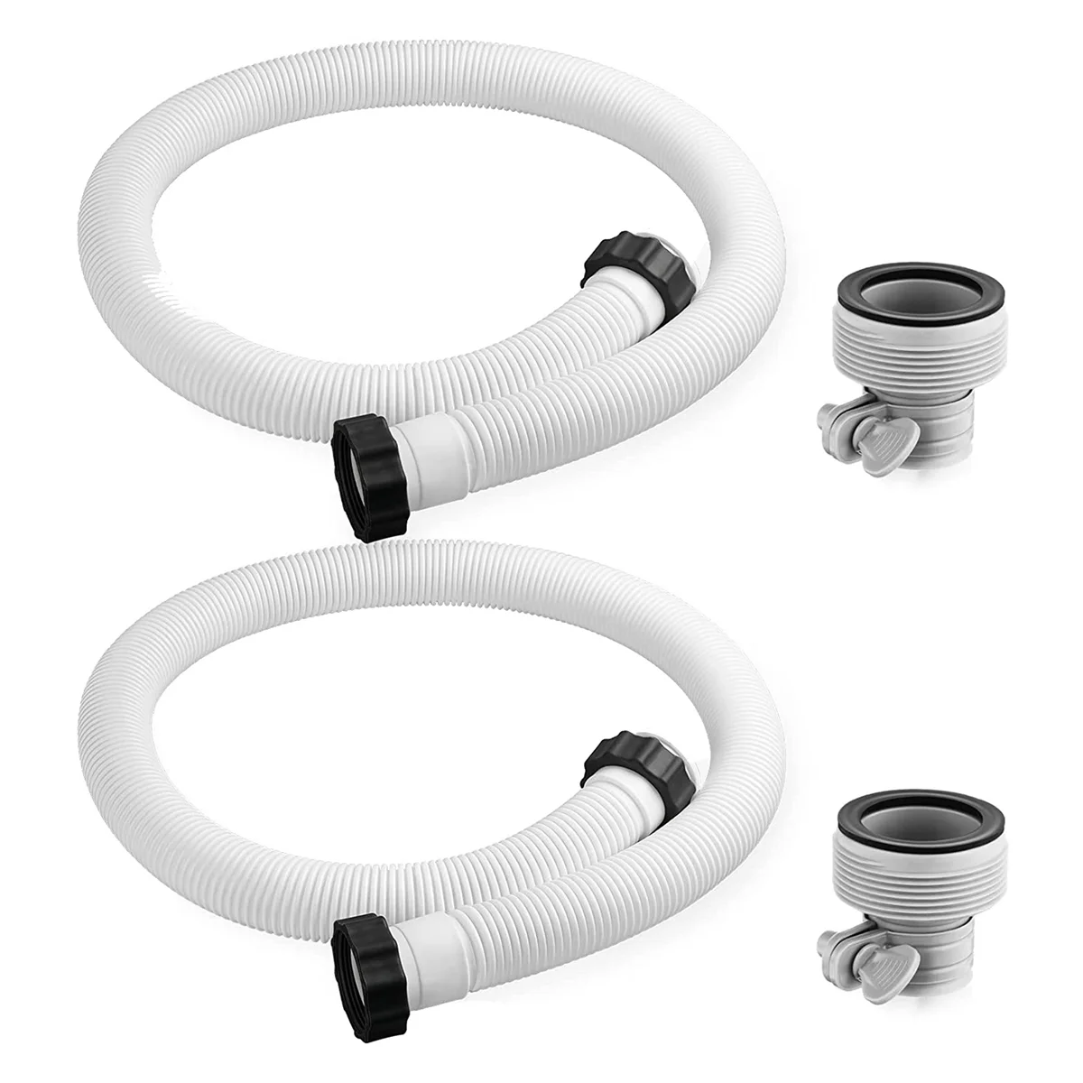 

2 Pcs 1.5 Inches 59 Inches Long Above Ground Pool Replacement Hoses with 2 Hose Adapters for Pool Saltwater