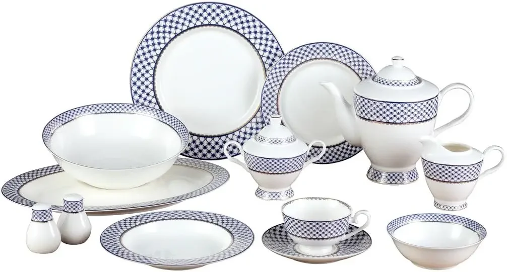 Ceramic Tableware Set 57-pc Banquet Dinnerware Set Luxury Bone China Tableware Intended For Everyday Or Entertaining Use