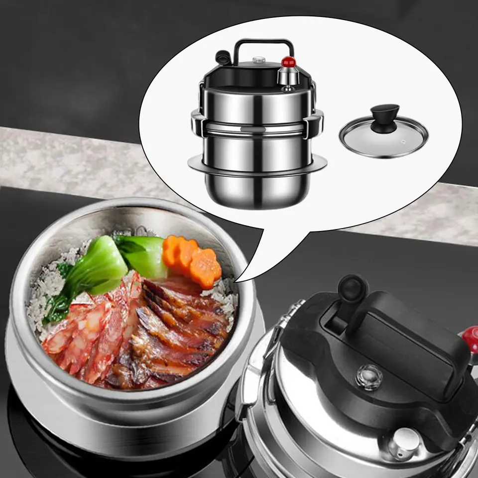 Mini pressure cooker Small Pressure Cooker Rice Cooker Slow Cooker Steamer  And Soup Pot Cooker Gas Universal For Family Restaurant Kitchen Cooking 2L
