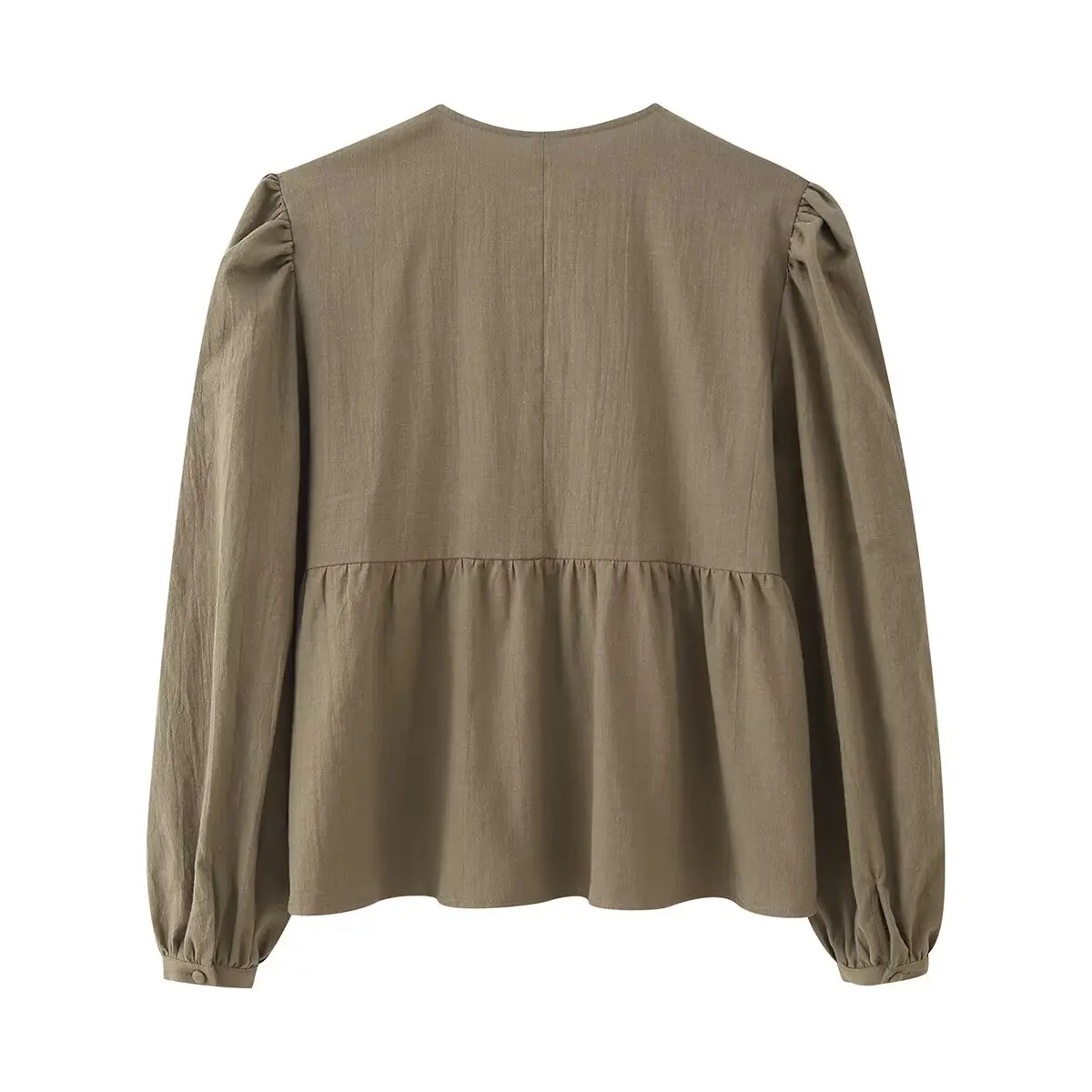 Women Spring Autumn Blouse Korean Version Embroidered Fashion Loose Retro Artistic Heavy Embroidery Temperament Long Sleeved Top