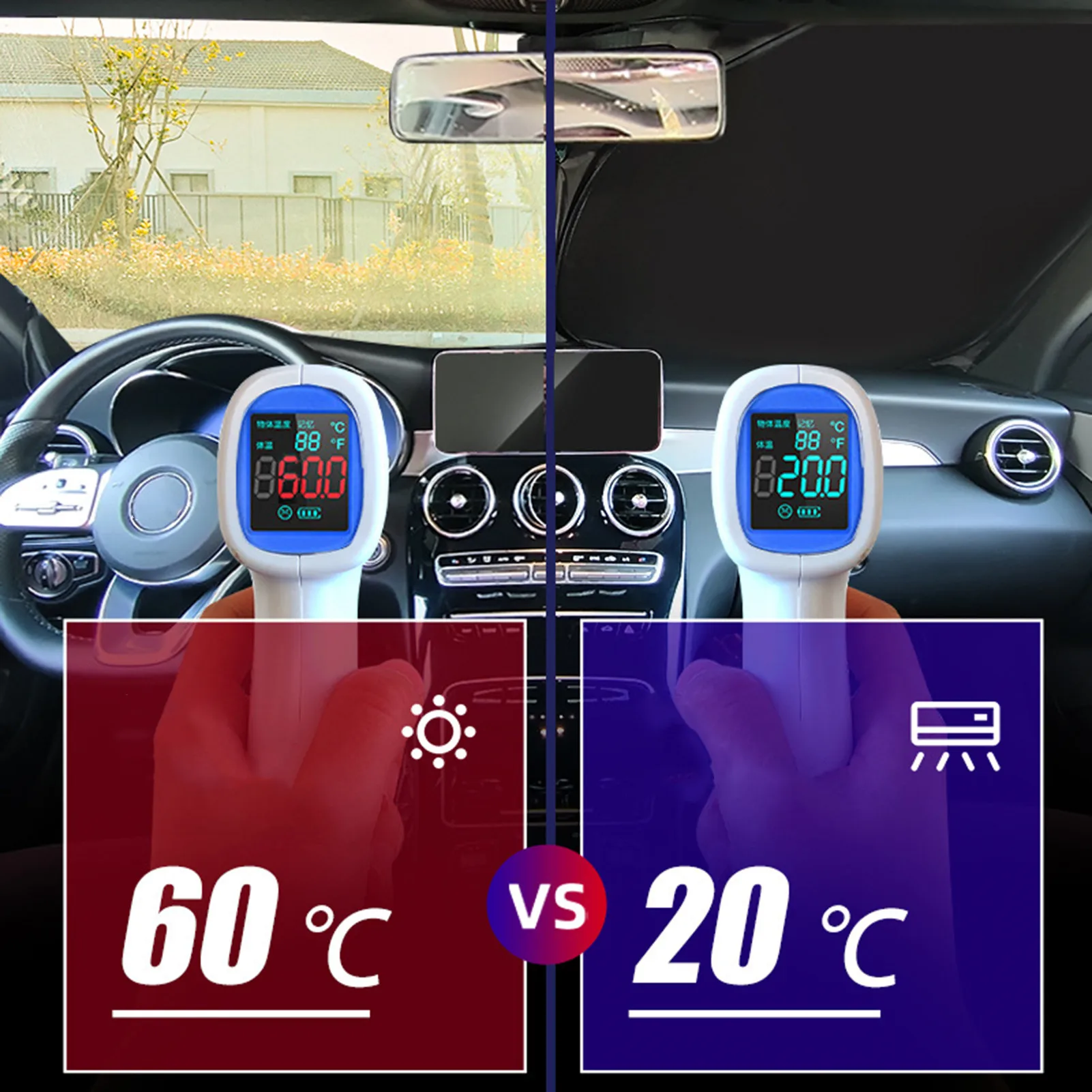 Car Windshield Sunshade Summer Sun Protection Heat Insulation Cloth Foldable Car Sun Visor Front Windshield Shade Umbrella