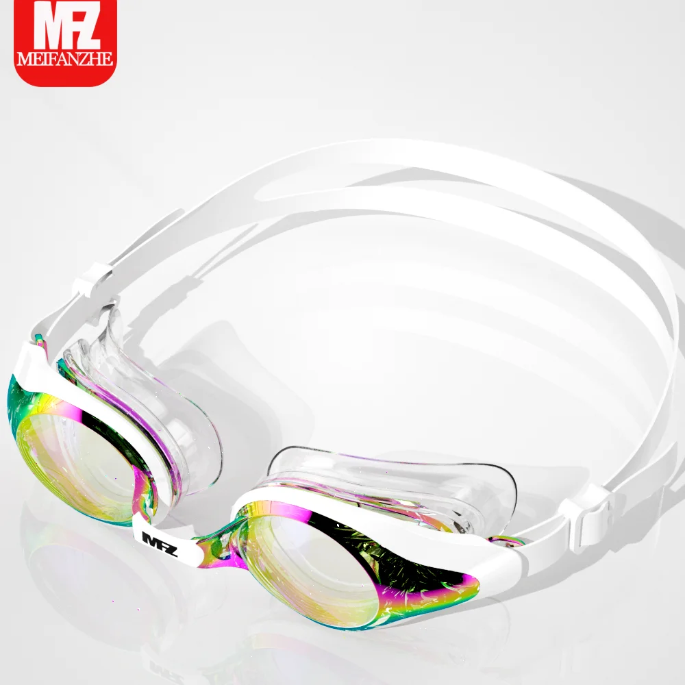 Multi-coloured Waterproof and Anti-fogging Swimming Goggles in Small Frames for Men and Women. 2