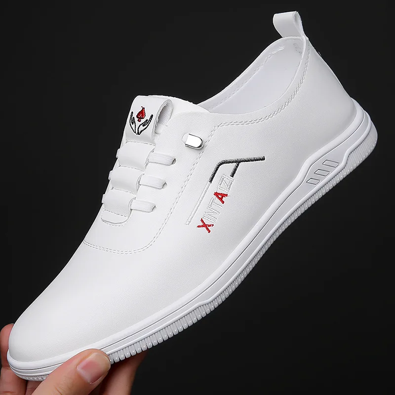 Fashion Casual Soft Leather Shoes for Men Spring Autumn New Designer Solid Color Loafers Male Light Men's Dress Shoes 6