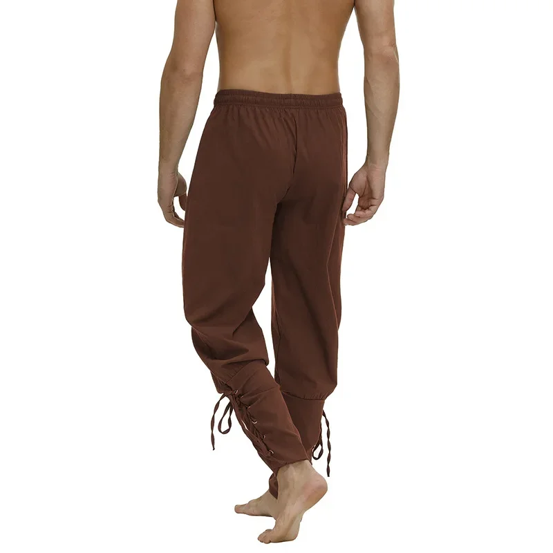 LisdinoPirate Hose Wikinger Kostüm für Herren Renaissance Mittelalter Hose Kordelzug Shorts Halloween Kostüm Erwachsene Cosplay – Detail 12