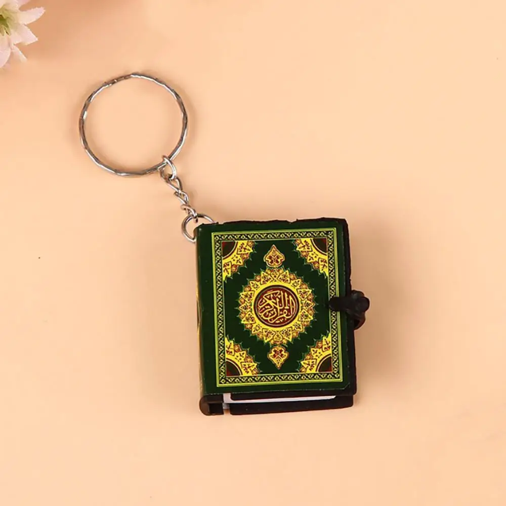 Unisex Mini Qurans Arabic Pendant Keychain Bag Car Hanging Key Ring Birthday Gift