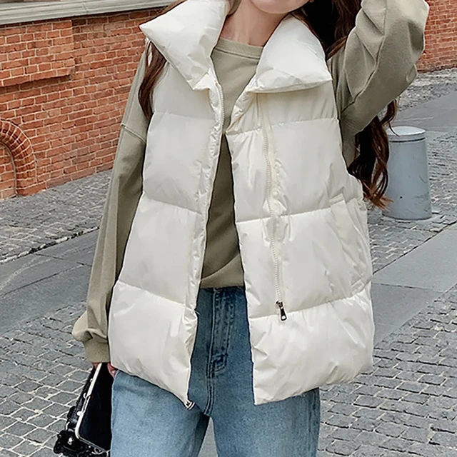 Winter Coats For Women Puffer Vests For Women 2023 Trendy Casual Solid Slim  Fit Cropped Jacket Zip Up Hing Neck Winter Warm Coats at  Women's  Coats Shop