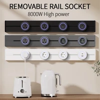 เต้ารับรางไฟฟ้าแบบเคลื่อนย้ายได้ ขนาด 40 ซม. 50 ซม. สำหรับติดผนัง รองรับกำลังไฟ 8000 วัตต์ มาตรฐาน EU US UK พร้อมพอร์ต USB Type-C สำหรับอุปกรณ์ไฟฟ้าระดับไฮเอนด์ 1