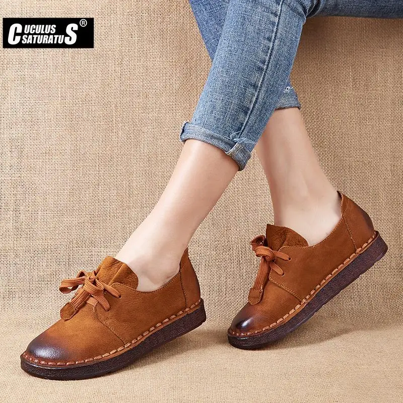 Cuculus Fashion Women Shoes Genuine Leather Loafers Women Casual Shoes Soft Comfortable Flats