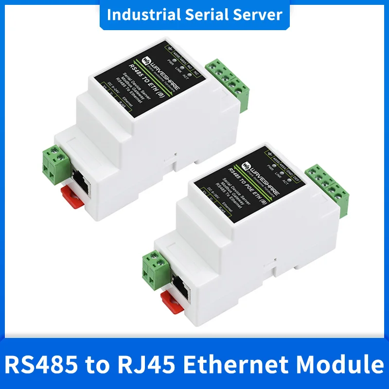 Waveshare | Industrial Serial Server, RS485 To RJ45 Ethernet