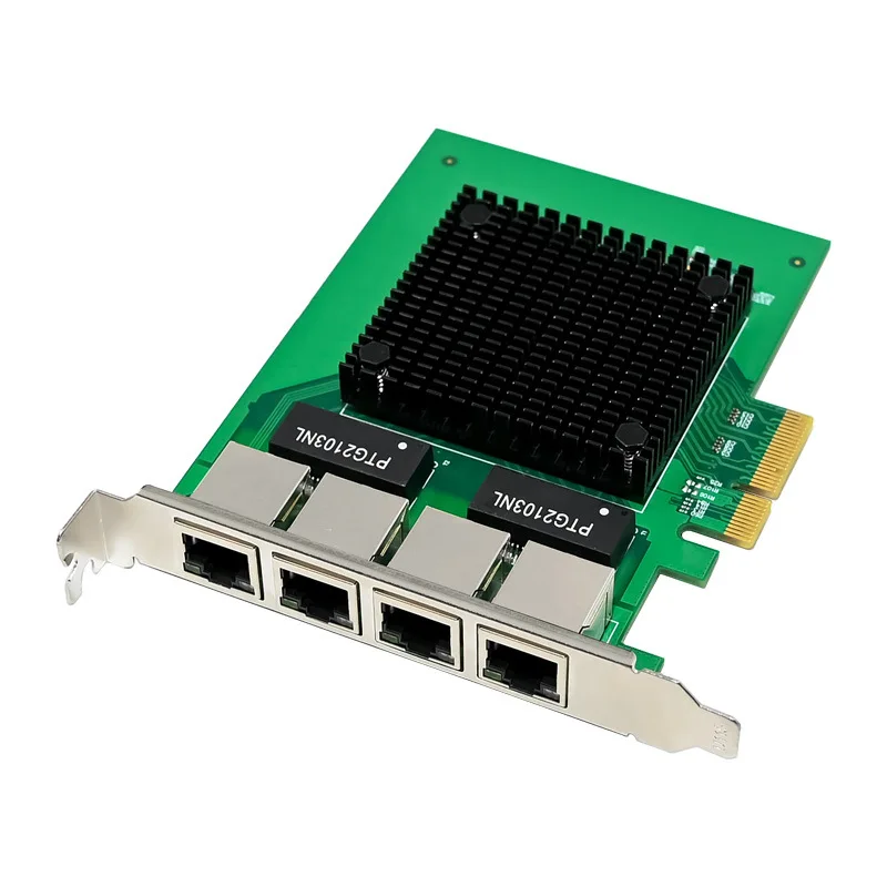 PCIe X4 I350-T4 RJ45 포트 10/100/1000Mbps 기가비트 산업용 카메라 비주얼 네트워크 카드 풀 하이트