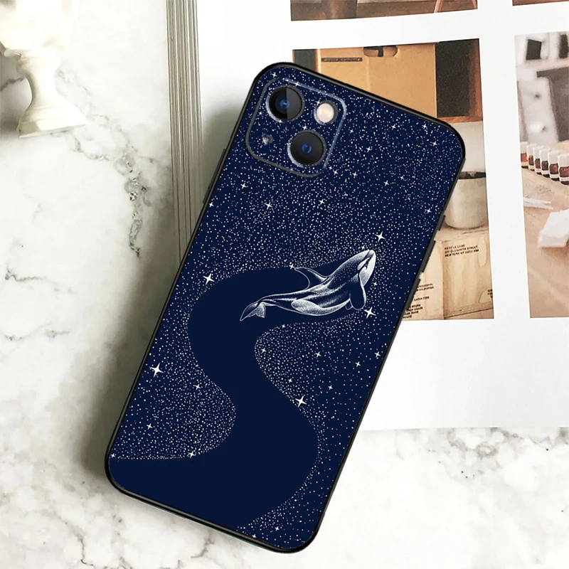 Starry Orca Whale Shark Design Phone Case Back Cover