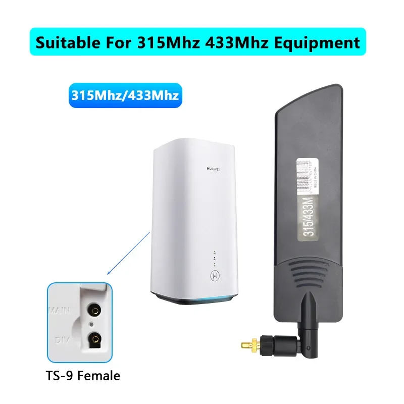 433Mhz 315Mhz Dual-frequency Omni WiFi Lora Router Antenna 20dbi SMA TS9 Indoor outdoor