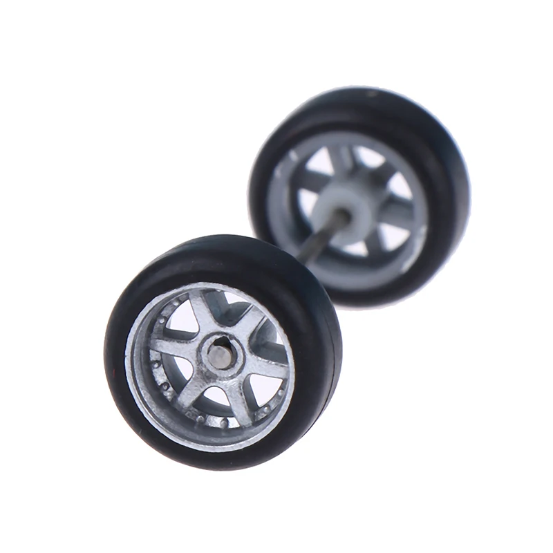 Hohe Qualität 6PCS 1:64 Räder Für Hotwheels Mit Gummi Reifen Modell Auto Geändert Teile Racing Fahrzeug Spielzeug Neue 4 farben – Detail 6