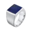 Vnox – chevalière de 14mm pour hommes, en acier inoxydable, forme géométrique avec pierre naturelle, élégante et belle bague